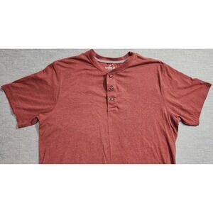 Outdoor Life Mens Red Henley Shirt Wilderness Sueded Henley Size L